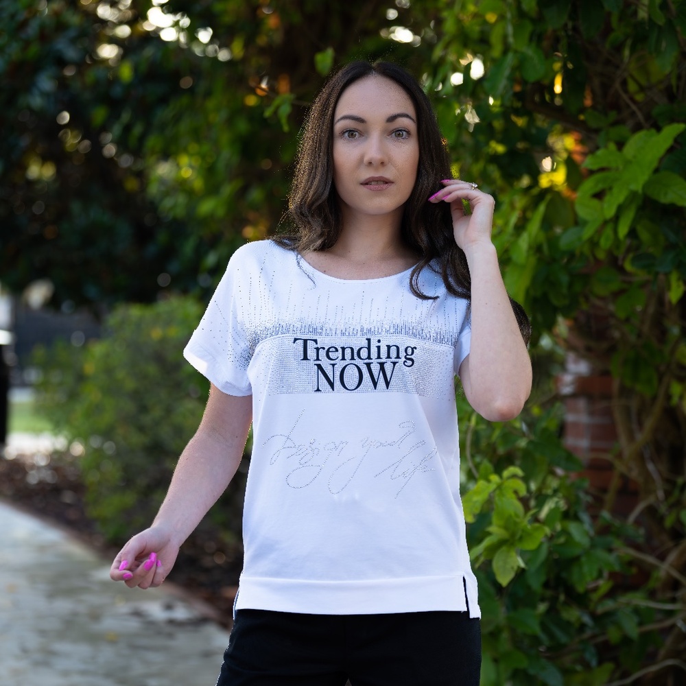 New Women Rhinestone T-Shirt, Shiny T-Shirt, Embellished T-Shirt Dazzling